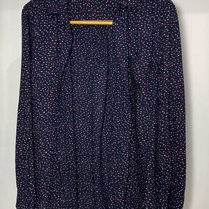 Women's Navy Blue Polka Dot Top